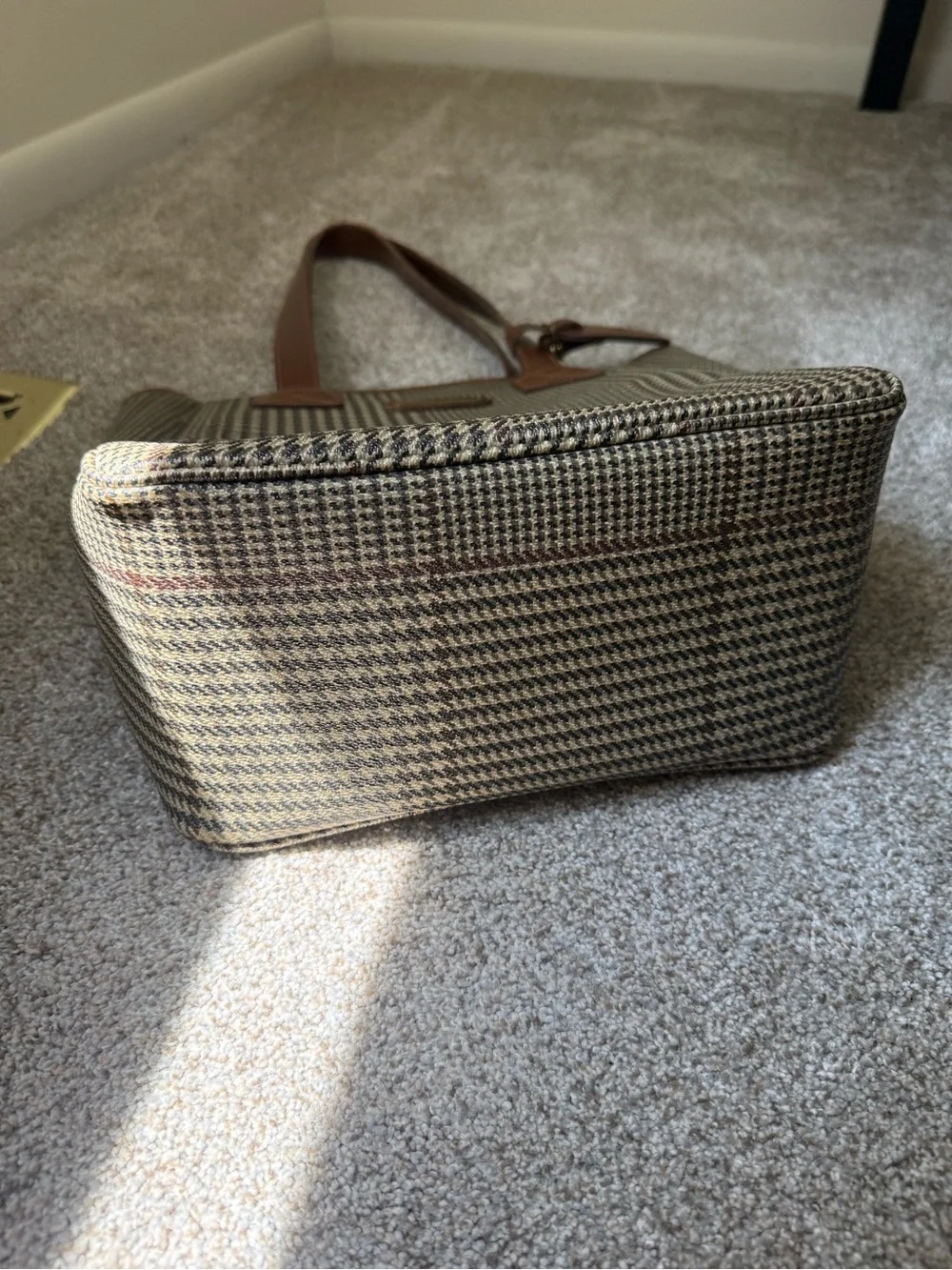 Polo by Ralph Lauren Brown Tweed Tote with Leather Trim